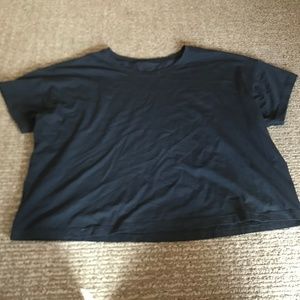 lululemon black crop top "cates crop" size 12